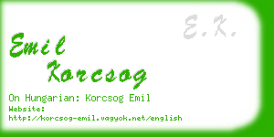 emil korcsog business card
